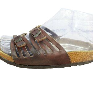 36 US 5 Birkenstock Granada Brown Birkoflor Vegan Leather Slide Sandal Slip-On